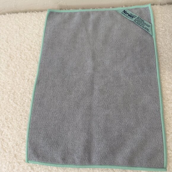 Norwex Diamond Textured Kitchen Towel & Cloth Set (Graphite & mint green trim) - Picture 6 of 7